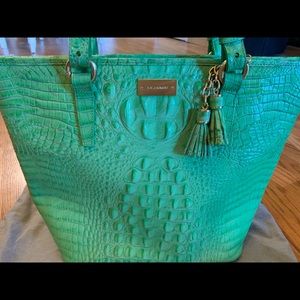 Lime green Brahmin tote bag
